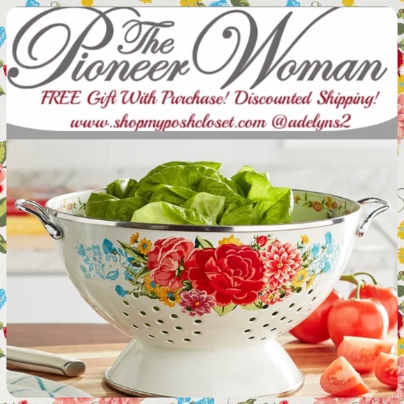 🌺 New Pioneer Woman Sweet Rose 5-quart Colander! - Picture 3 of 8